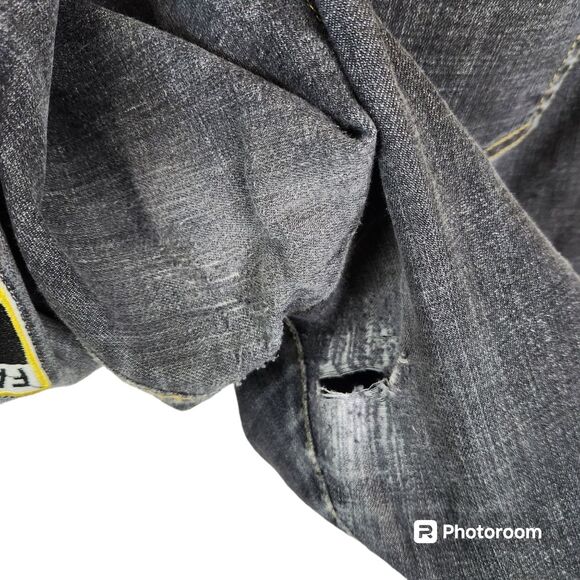 Elastic Waistline 5 Pocket Patchwork Denim Jeans 31x26 - Picture 10 of 10